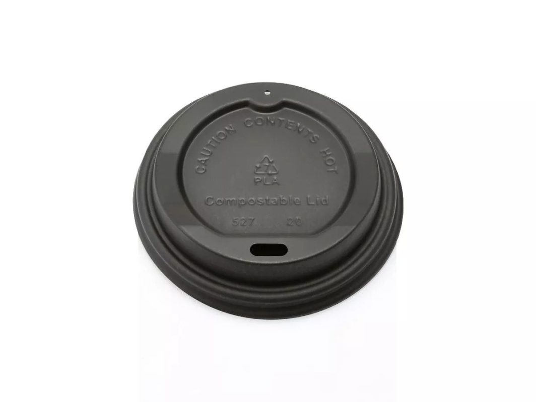 350ml & 500ml CPLA Lid Biodegradable Black (50)