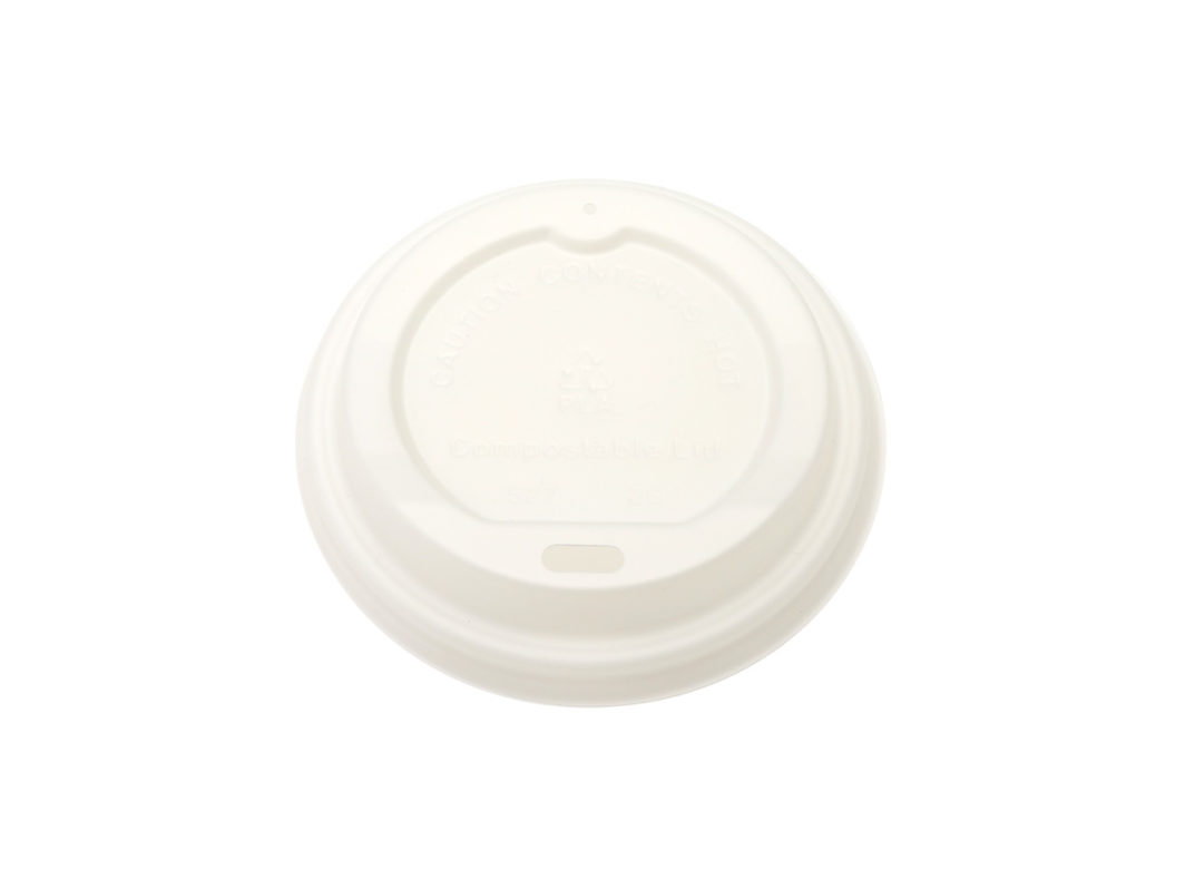 250ml CPLA Lid Biodegradable White (50)