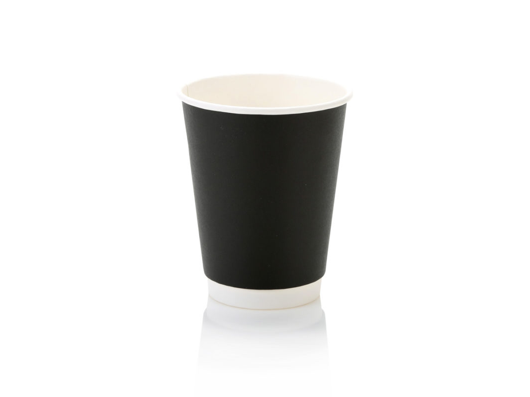 350ml Double Wall Coffee Cup Black (25)