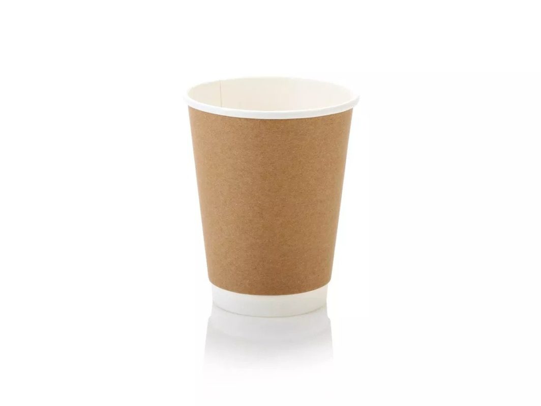 350ml Double Wall Coffee Cup Kraft (25)