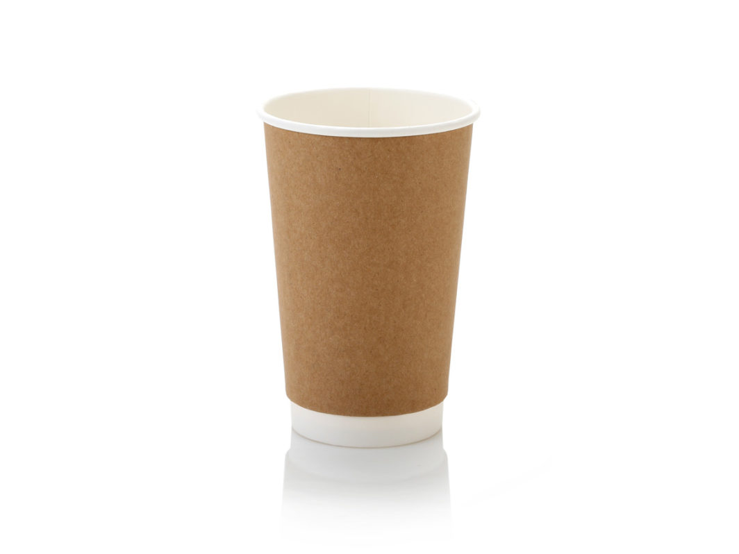 500ml Double Wall Coffee Cup Kraft (25)