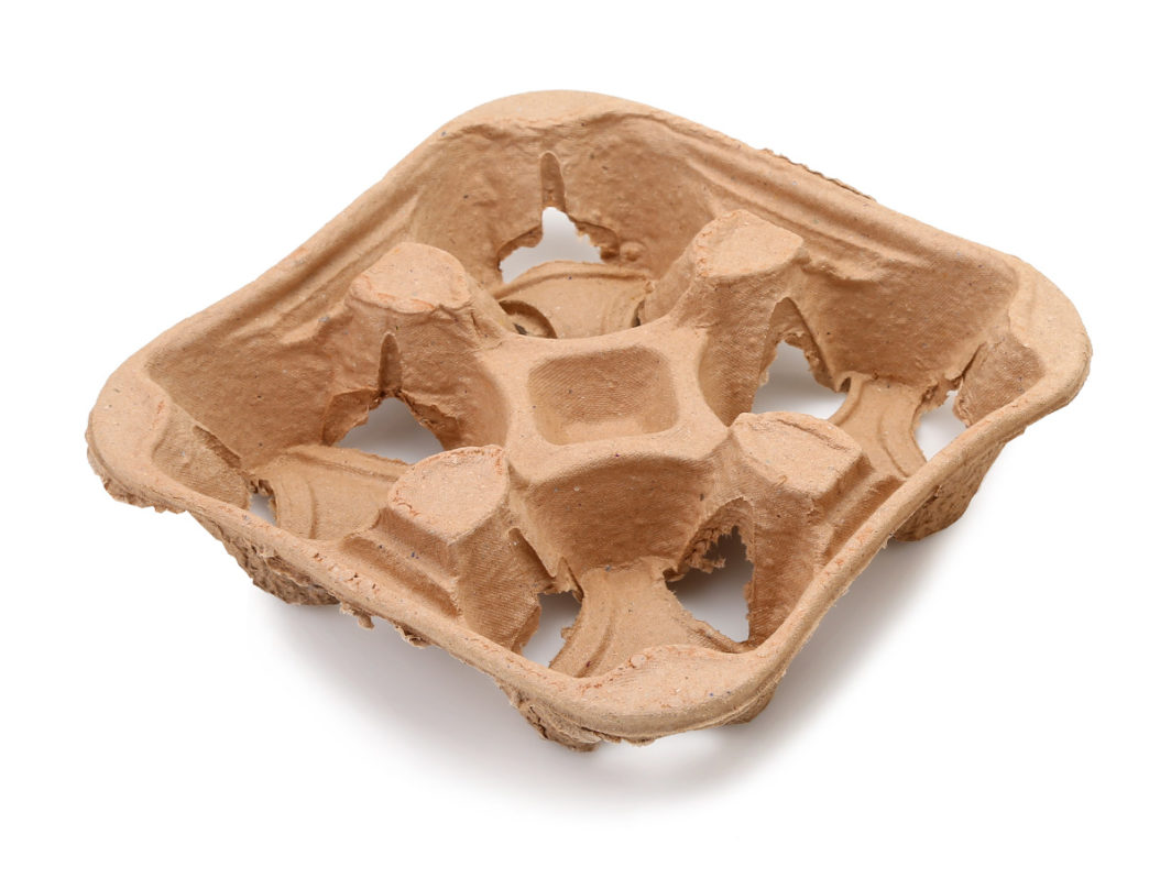 Biodegradable 4 Compartment Cup Holder  - Recycled Paper (180)