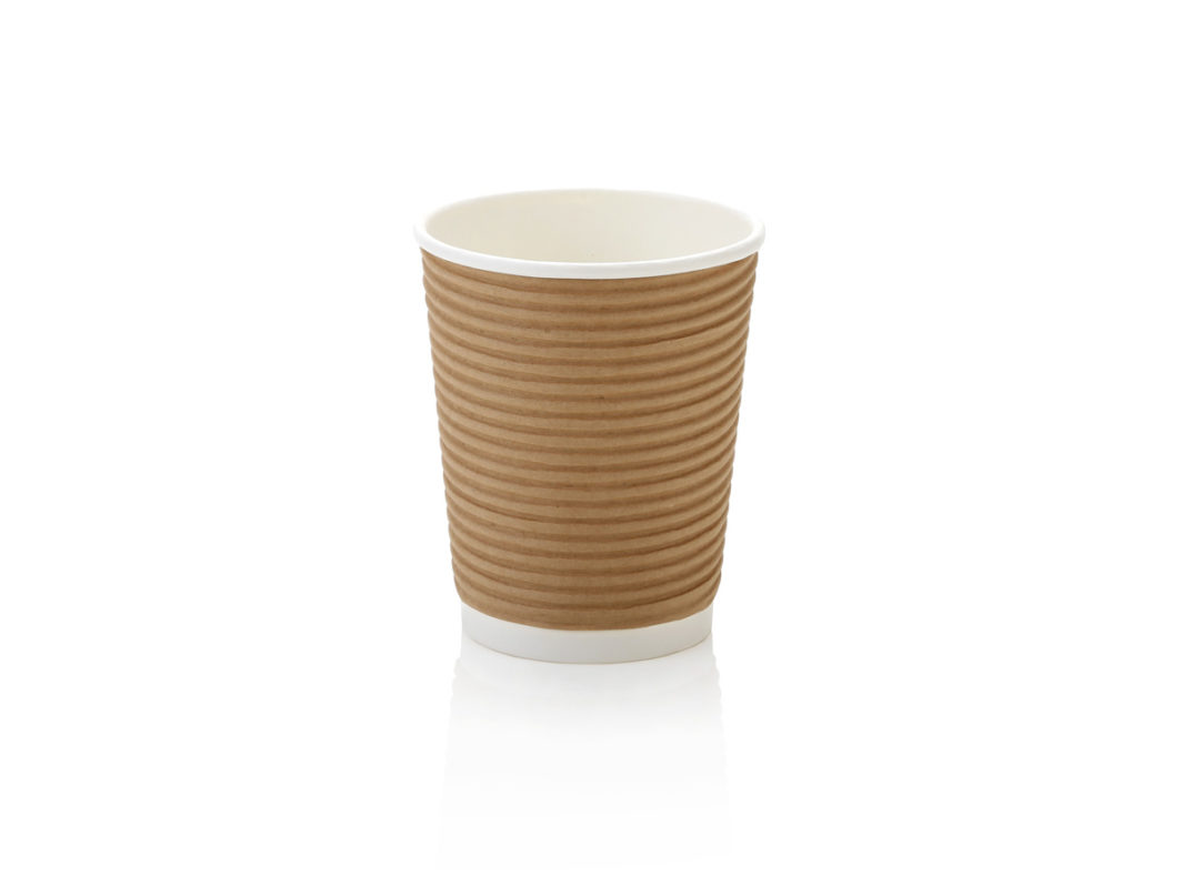 250ml Horizontal Ripple Coffee Cup Kraft (25)