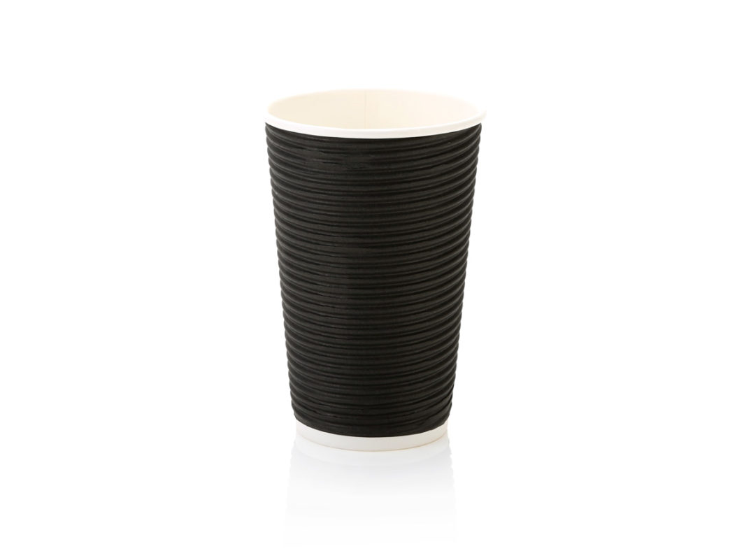 500ml Horizontal Ripple Coffee Cup Black (25)