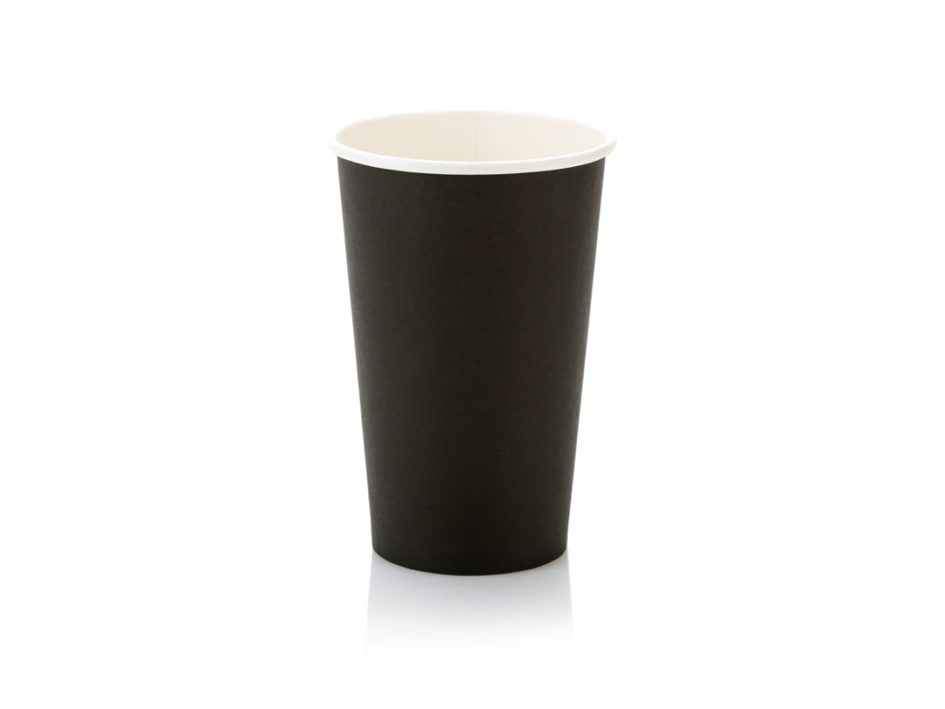 500ml Single Wall Coffee Cup Black (50)