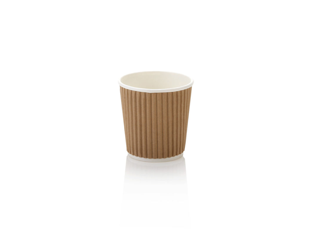 100ml Espresso Cup Kraft Ripple (25)