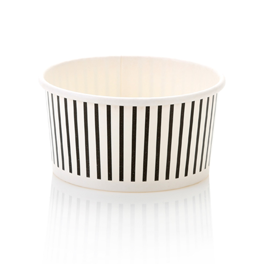 180ml Black Striped Vintage Ice Cream Tub VSB04