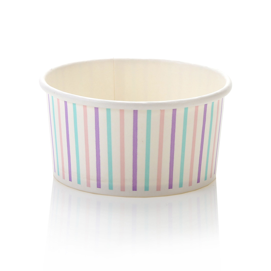 180ml Multicolour Striped Vintage Ice Cream Tub VSM04