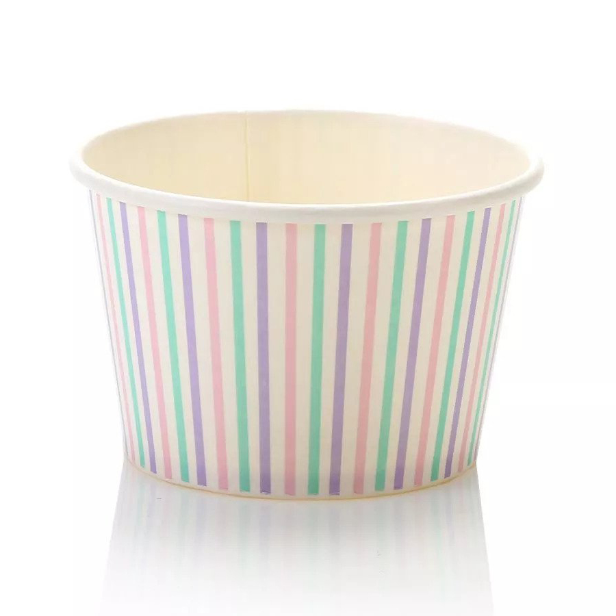 250ml Multicolour Striped Vintage Ice Cream Tub VSM05