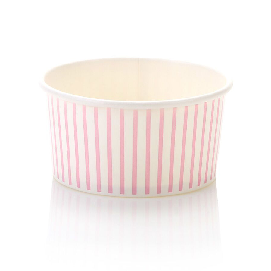 180ml-Baby-Pink-Striped-Vintage-Ice-Cream-Tub-VSP03