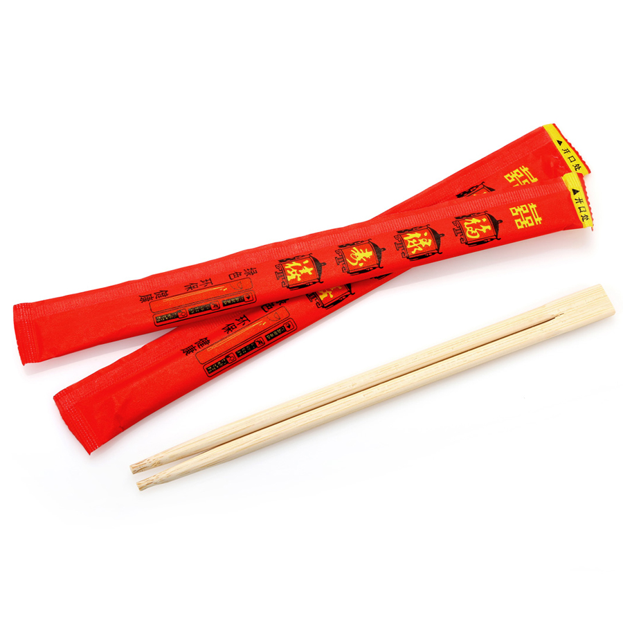 20cm Bamboo Chopsticks Fused - Red (100)