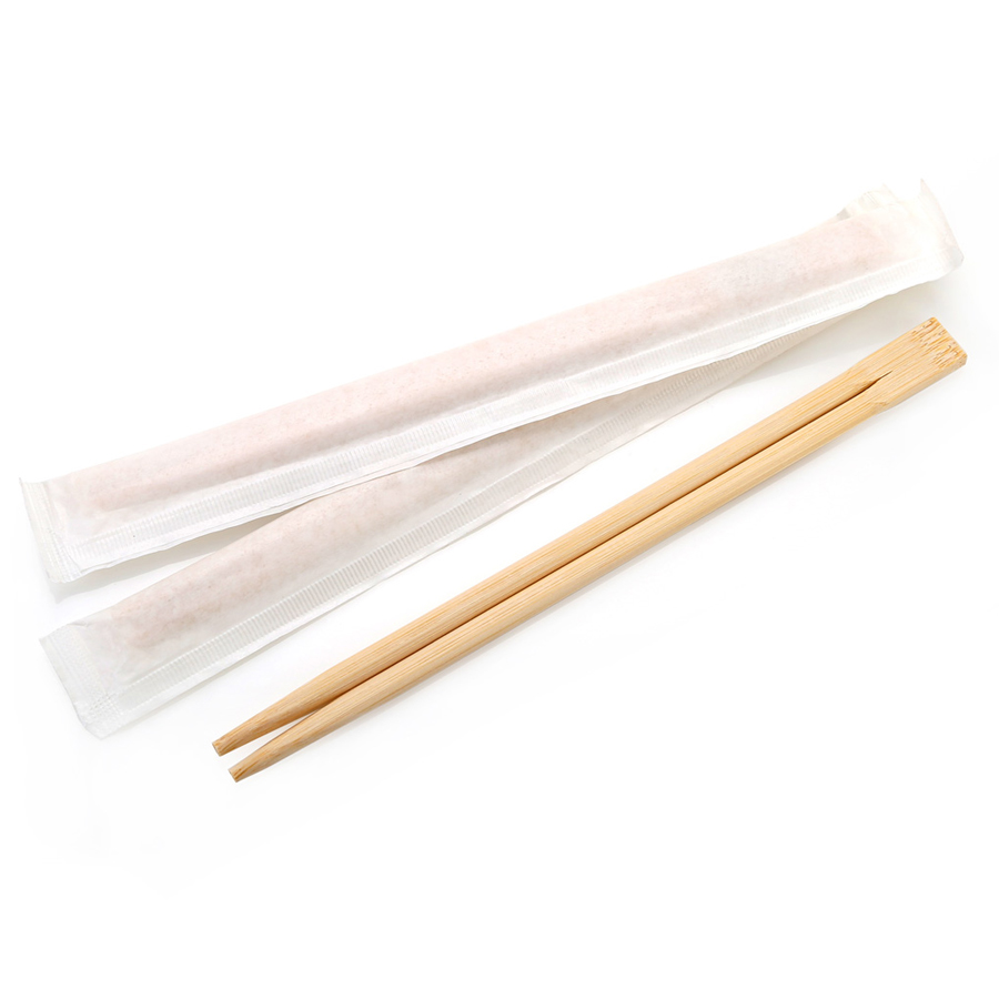 20cm Bamboo Chopsticks Rounded - White (100)