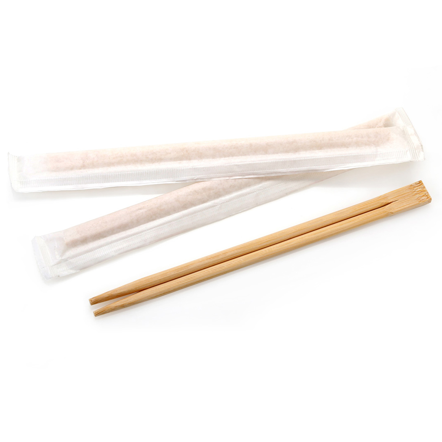 23cm Bamboo Chopsticks Fused - White (100)