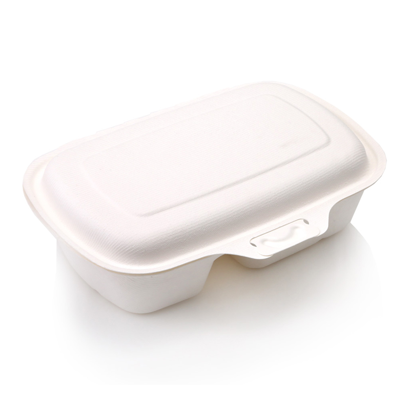 Biodegradable 1000ml Oval Clamshell - Two Compartment (50)