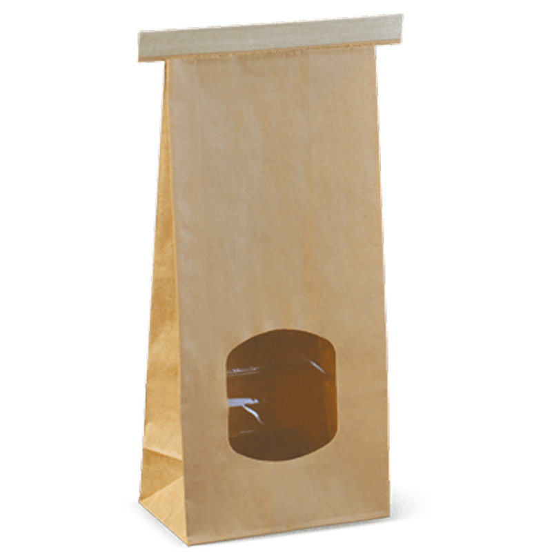 Tin Tie Retail Paper Bag with Window - Medium (400)
