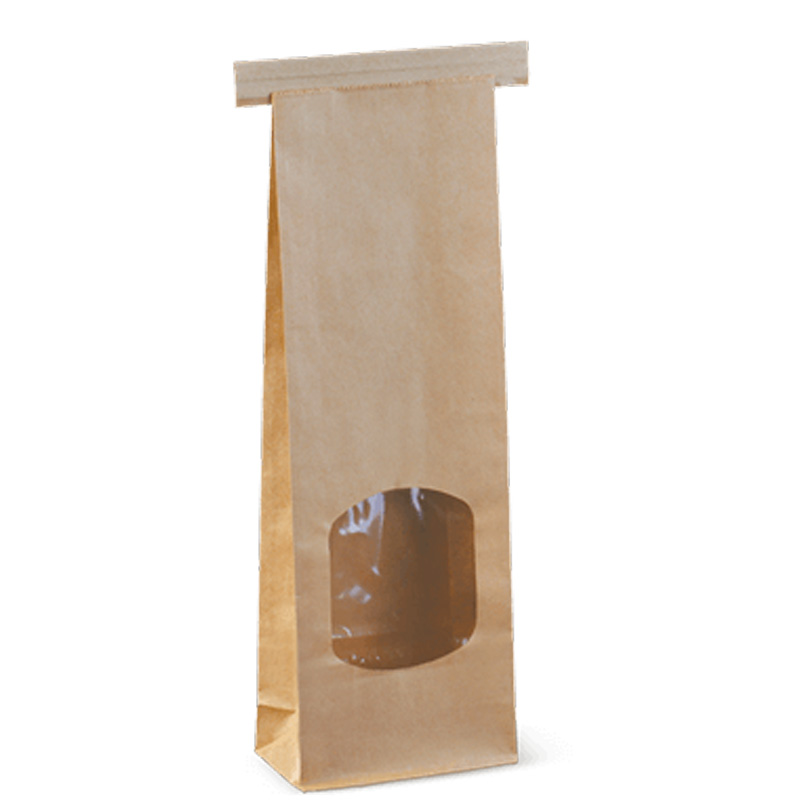 Tin Tie Retail Paper Bag with Window - Small (500)