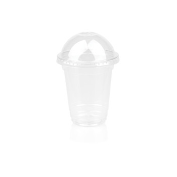 SCC01 2 350ml Clear PET Smoothie Cup with Dome Lid