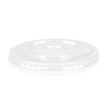 Clear PET Multifit Flat Lid with Straw Hole (50)