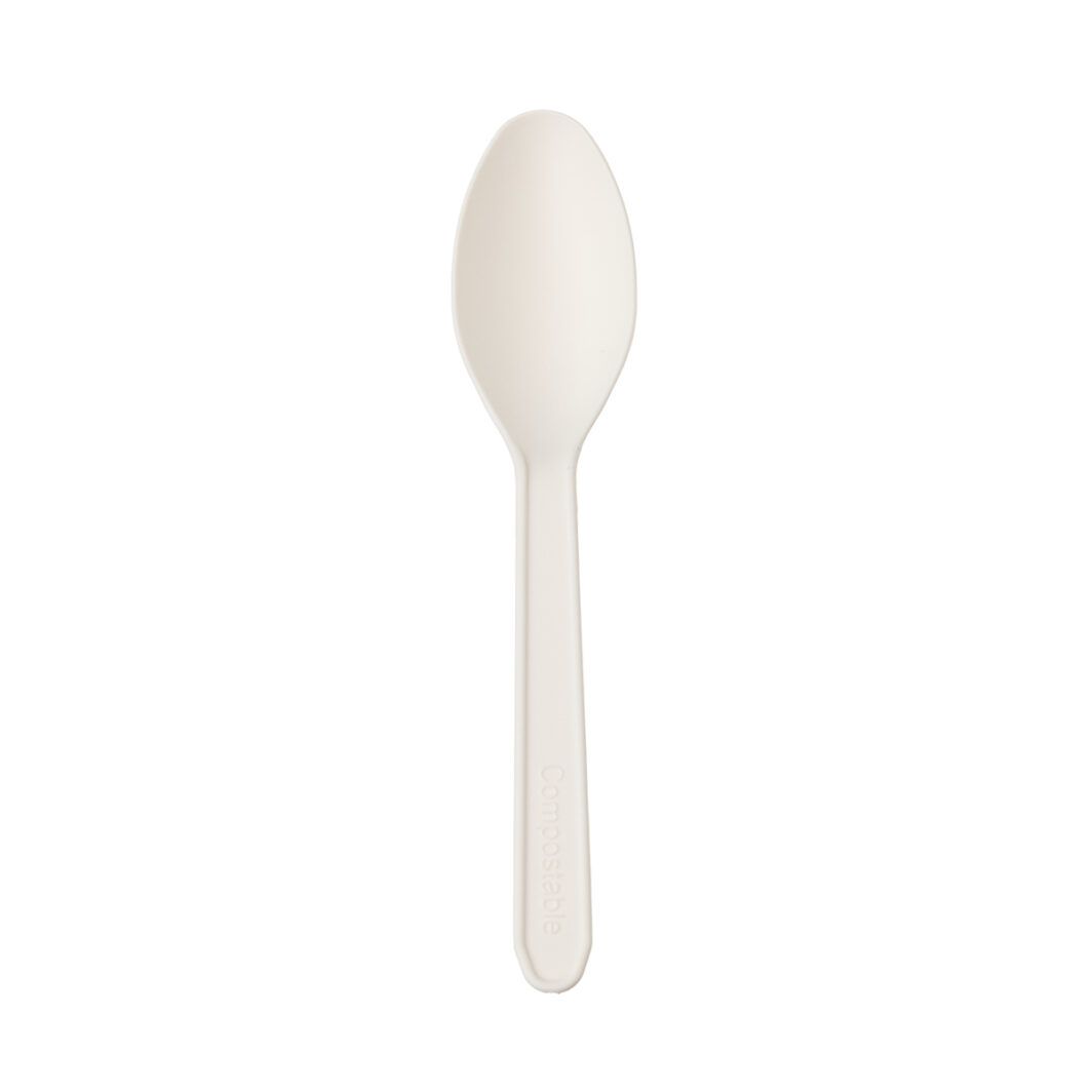 CPLA White Biodegradable Teaspoon 12cm (100)