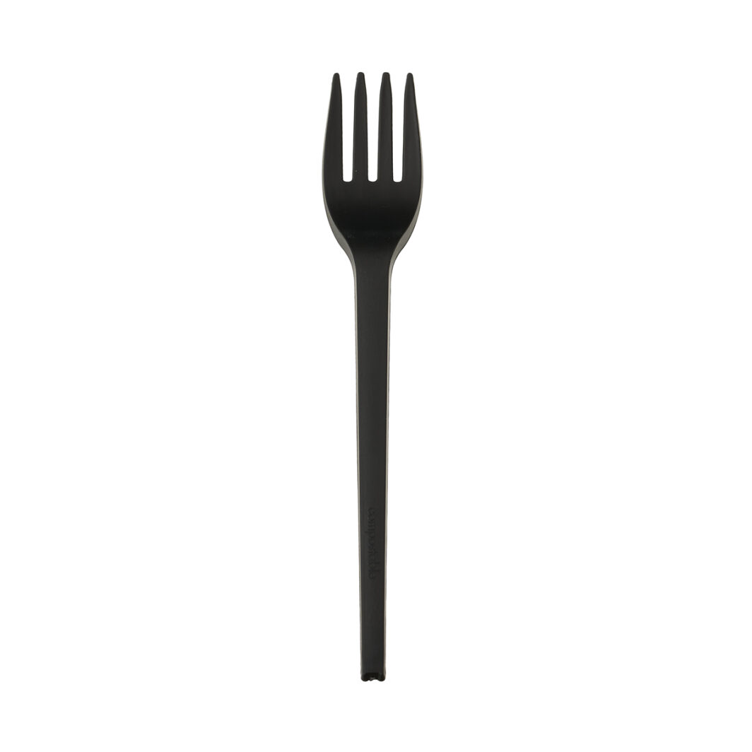 CPLA Black Biodegradable Fork 16cm (50)