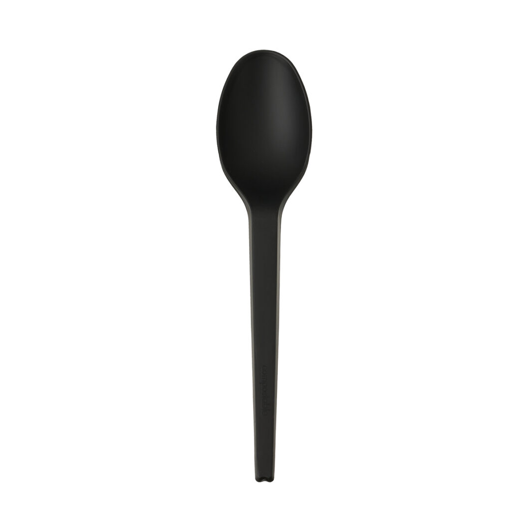 CPLA Black Biodegradable Spoon 16cm (50)